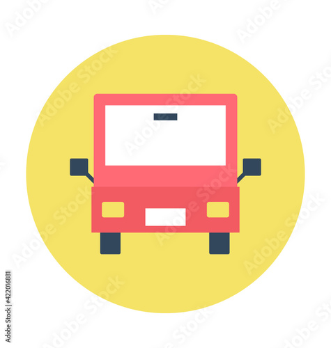 Tour Bus Colored Vector Icon