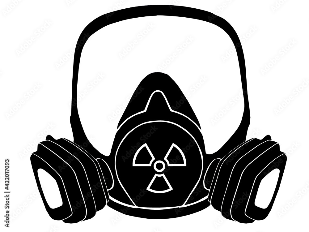 Full face mask with radiation sign Full face mask with radiation sign