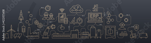 industrie 4.0 - usine du futur - black & copper