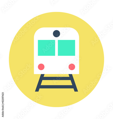 Train Colored Vector Icon