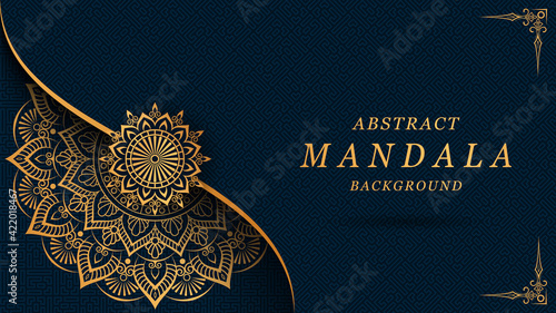 luxury mandala with gorgeous arabesque pattern style background for card, cover, print, poster, flyer, banner, brochure