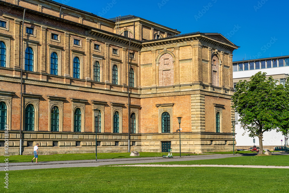 View of the historic palace and museum Alte Pinakothek in Munich in Bavaria