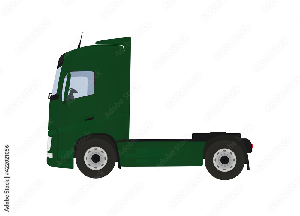Green delivery truck. vector illustration