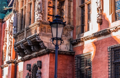 Obraz na płótnie Stara lampa uliczna latarnia Wrocław Rynek w salonie