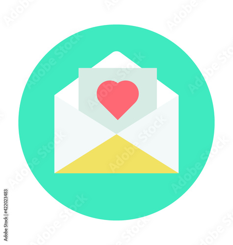 Love Letter Colored Vector Icon