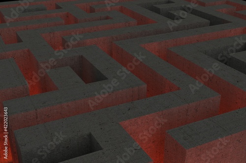 3d labyrinth maze challenge. Stock image.