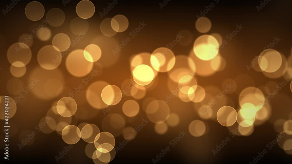 Abstract 4K Loop Bokeh festive yellow orange lights with bokeh Animation. for Holidays, new year and Christmas. Holiday twinkling shapes Background. Confetti christmas Xmas, New Year, fashion, music