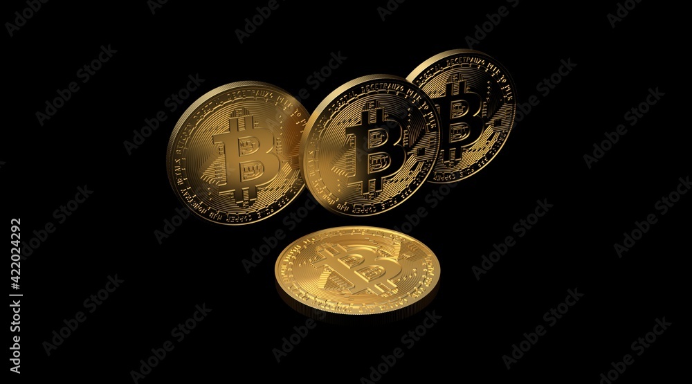 3d render of four bitcoin coins on black background. Stock İmage.
3d render of four bitcoin coins on black background. Stock İmage.