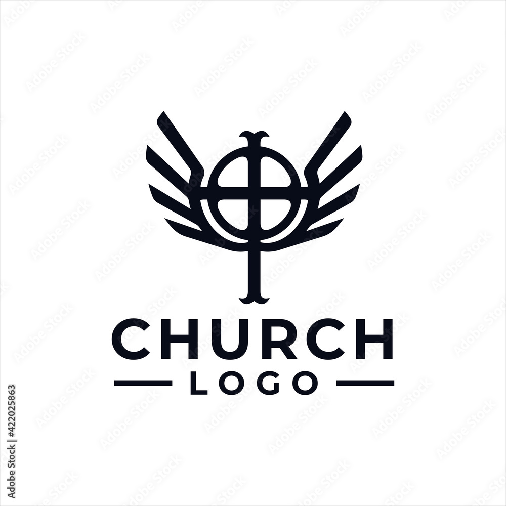 Church Logo design inspiration idea concept with black and white color Church Logo design inspiration idea concept with black and white color