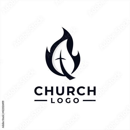 Church Logo design inspiration idea concept with black and white color