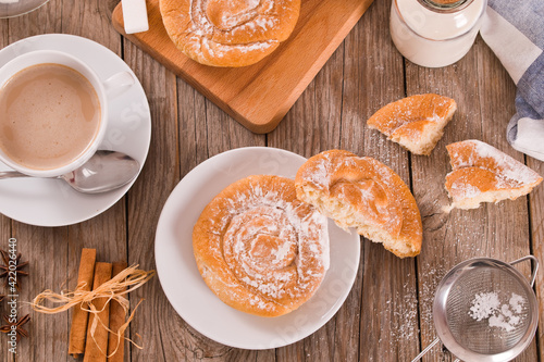 Sweet pastry swirls.
