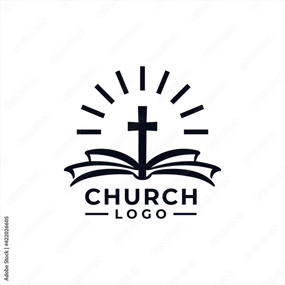 Church Logo design inspiration idea concept with black and white color Church Logo design inspiration idea concept with black and white color