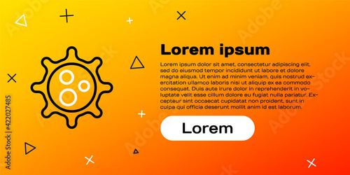 Line Virus icon isolated on yellow background. Corona virus 2019-nCoV. Bacteria and germs, cell cancer, microbe, fungi. Colorful outline concept. Vector Illustration