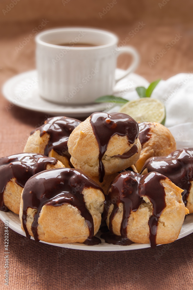 Profiteroles with chocolate cream Profiteroles with chocolate cream