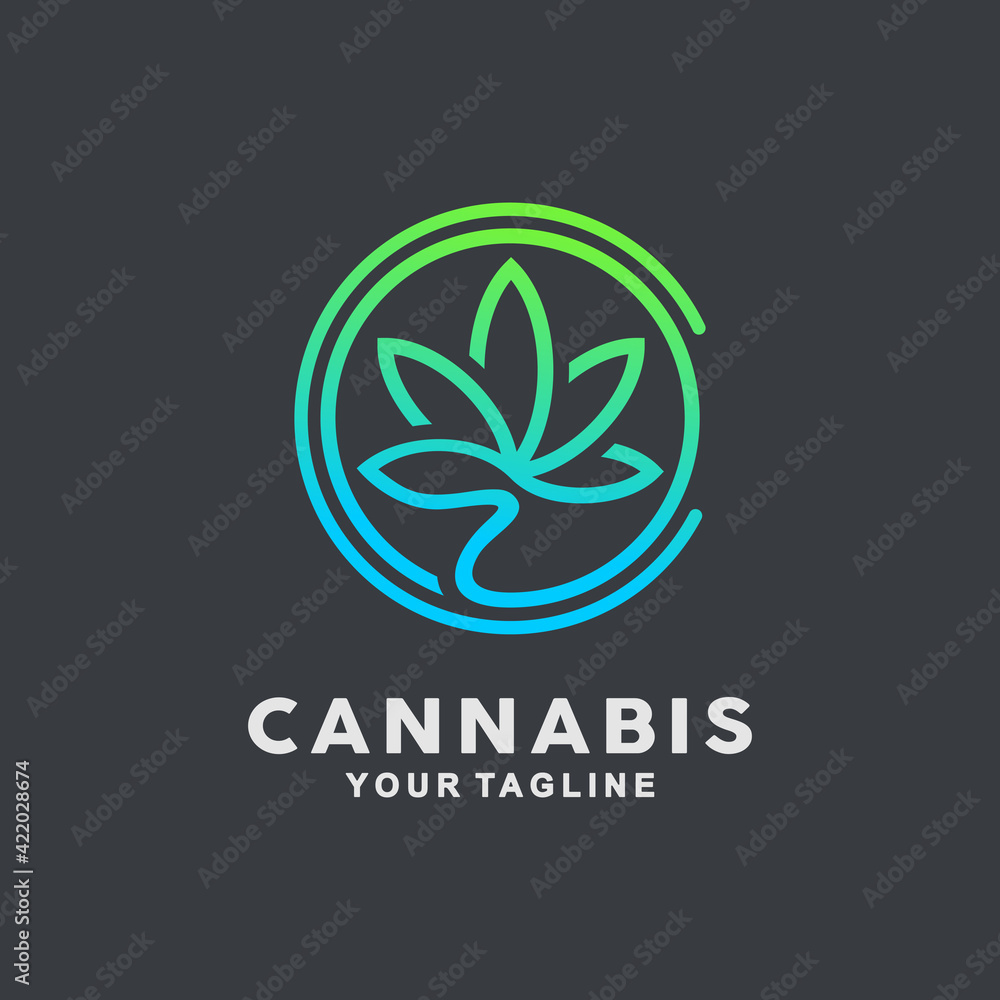 Cannabis Logo Design Vector Illustration Template Idea Cannabis Logo Design Vector Illustration Template Idea