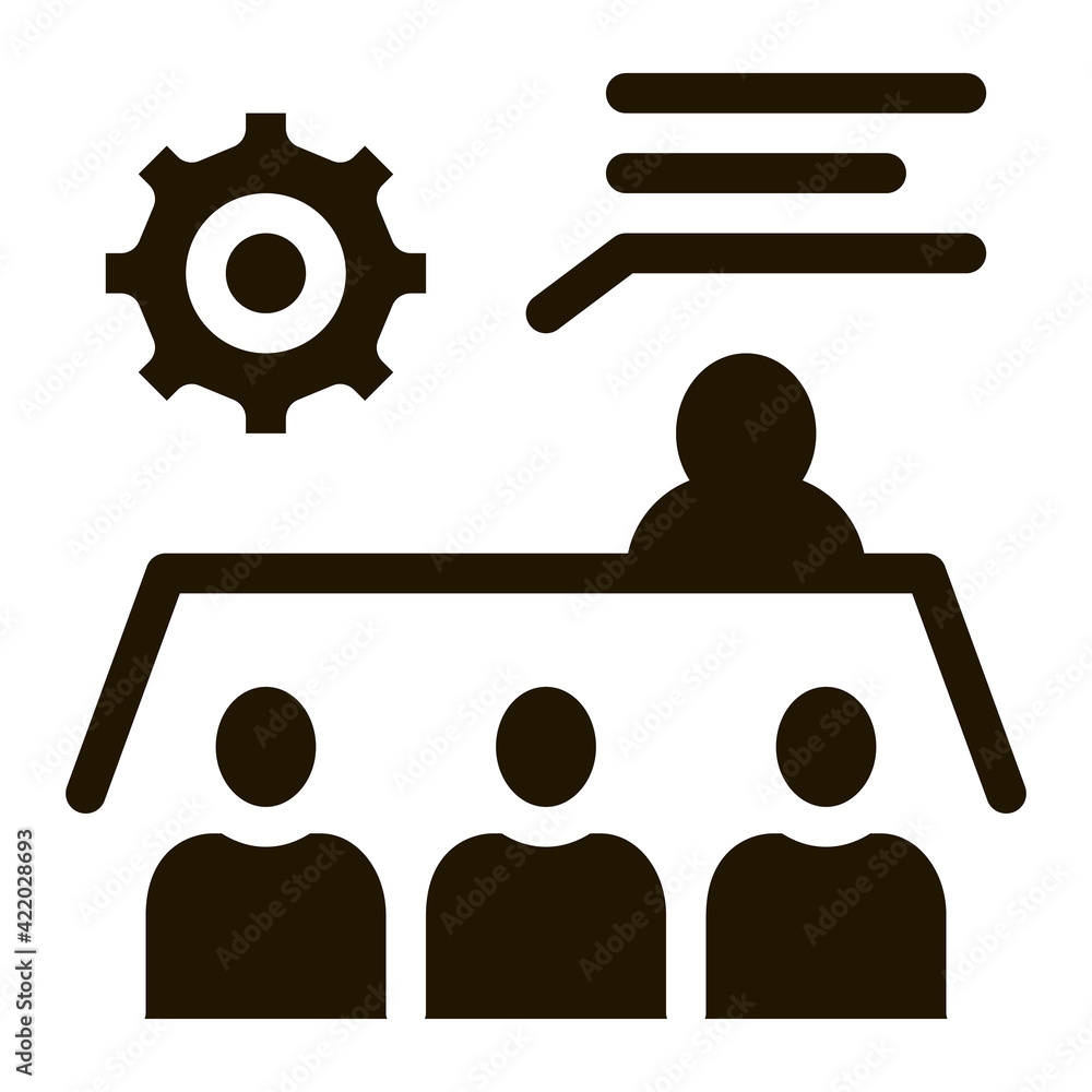 Meeting Training Icon Vector Glyph Illustration Meeting Training Icon Vector Glyph Illustration