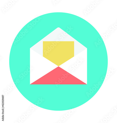 Open Envelope Colored Vector Icon