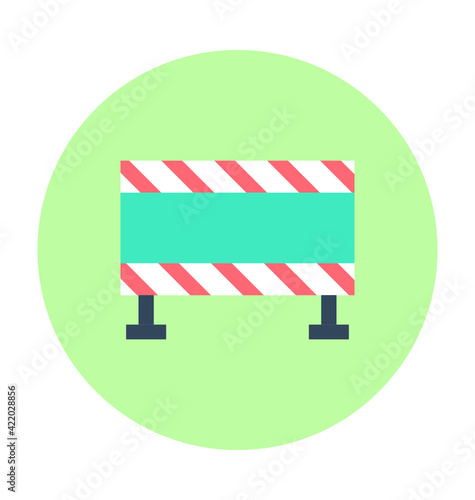 Construction Barrier Colored Vector Icon