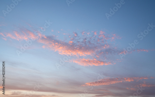 Sky with red-colored clouds