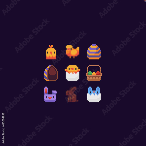 Pixel Easter Icons