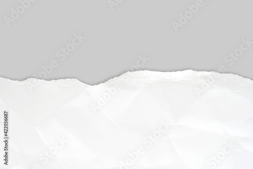 White ripped note,Torn paper edges for background. Ripped paper texture on transparent background. isolated on white background with clipping path. © Anucha