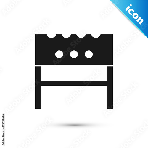 Grey BBQ brazier icon isolated on white background. Vector