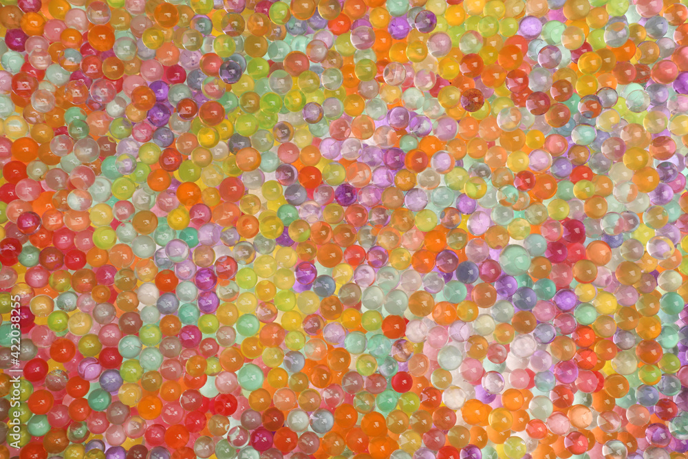 Closeup view of different color vase fillers as background. Water beads Closeup view of different color vase fillers as background. Water beads