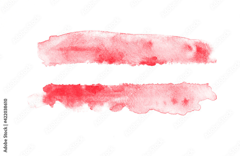 Hand-painted brush stroked abstract red watercolor on white paper background, for design, wallpaper, banners, text.. Hand-painted brush stroked abstract red watercolor on white paper background, for design, wallpaper, banners, text..