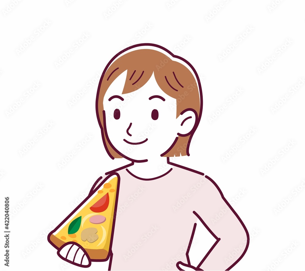 ピザを食べる人
