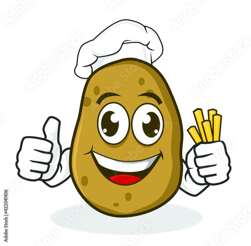 potato mascot cartoon in vector