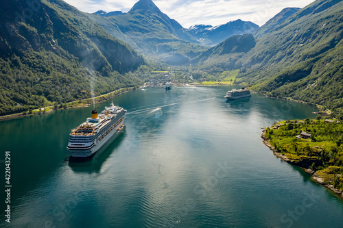 Geiranger fjord, Beautiful Nature Norway.