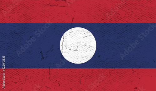 Laos grunge flag. Vector illustration.