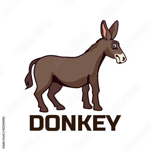 donkey logo isolated on white background. vector illustration