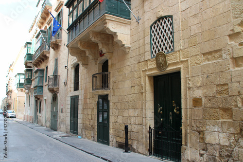 stone building (french embassy) in valletta in malta  © frdric
