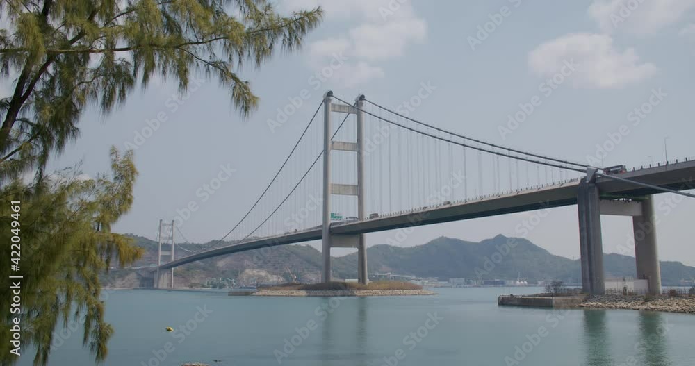 Tsing Ma Suspension bridge in Hong Kong city Tsing Ma Suspension bridge in Hong Kong city