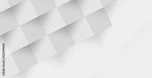 Abstract white background, web template, squares with shadow - Vector