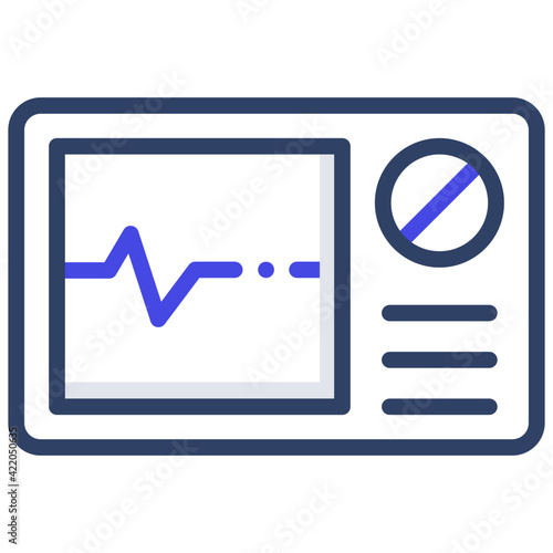 Heartbeat inside monitor depicting cardiogram icon