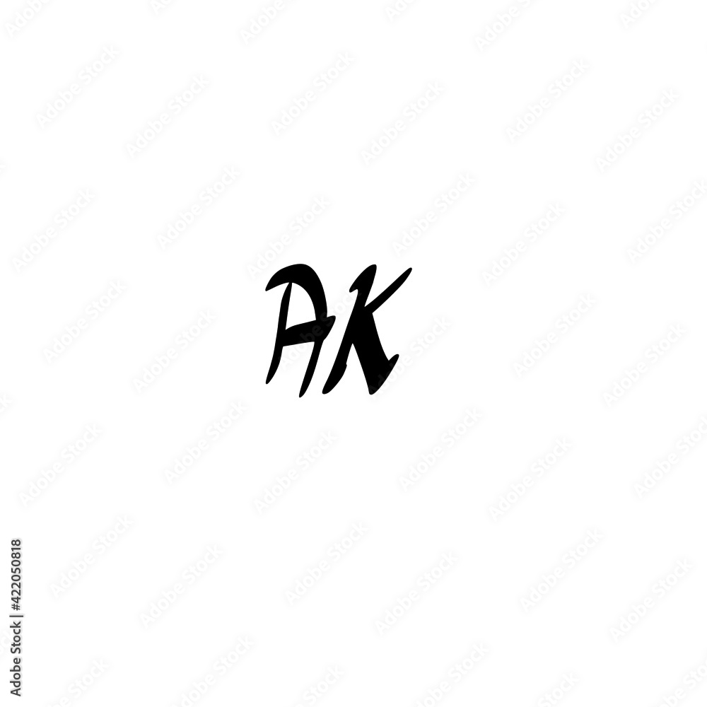 AK initial handwriting logo for identity AK initial handwriting logo for identity