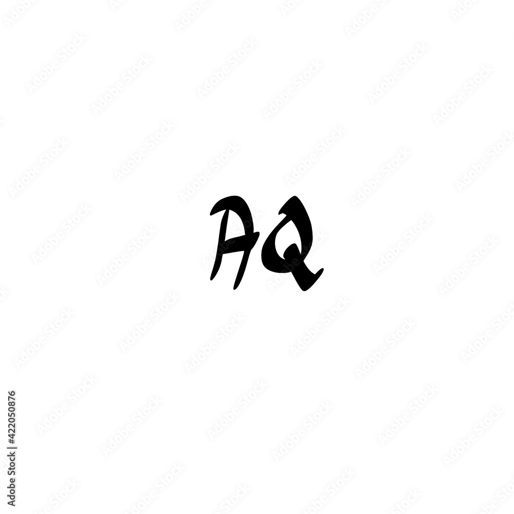 AQ initial handwriting logo for identity AQ initial handwriting logo for identity