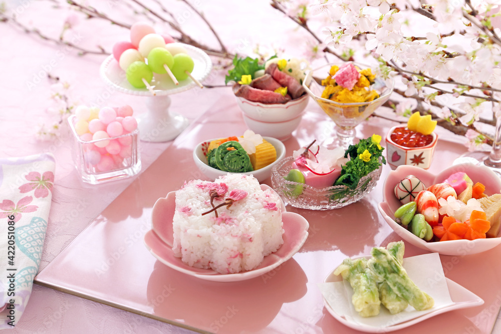 お花見ランチ お花見御膳 さくら御膳 桜御膳 おうちでお花見 фотография Stock Adobe Stock