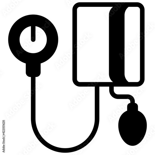 Blood pressure measuring machine, icon of sphygmomanometer