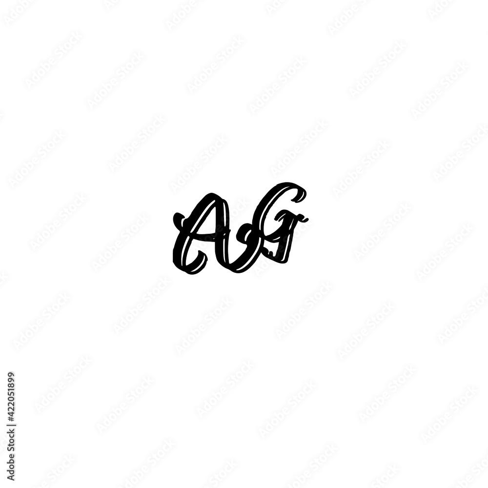 Initial AG handwritten monogram and elegant logo design Initial AG handwritten monogram and elegant logo design