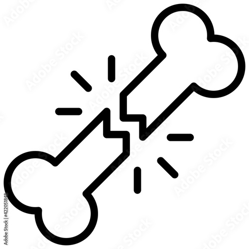 A linear design vector of broken bone