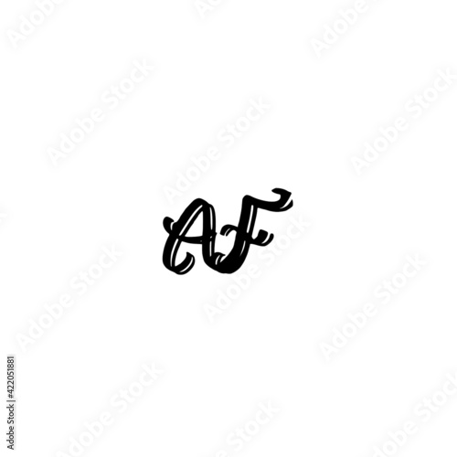 Initial AF handwritten monogram and elegant logo design