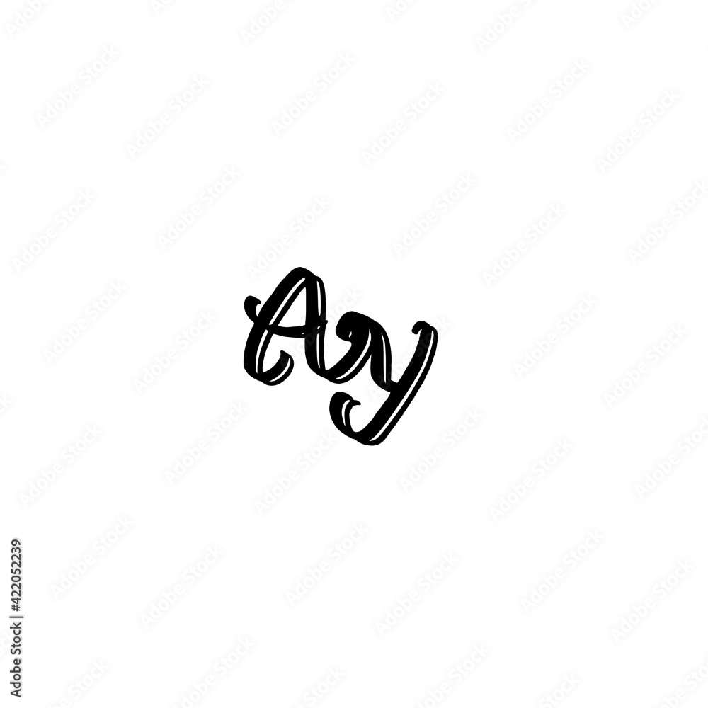 Initial AY handwritten monogram and elegant logo design Initial AY handwritten monogram and elegant logo design