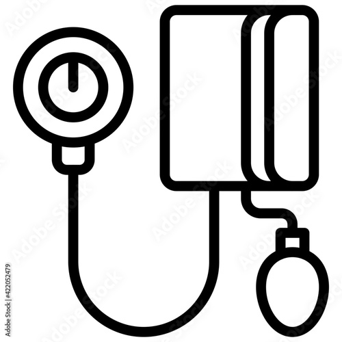 Blood pressure measuring machine, icon of sphygmomanometer