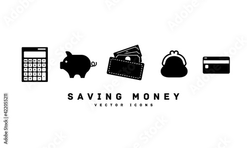 Savings silhouette icon vector illustration