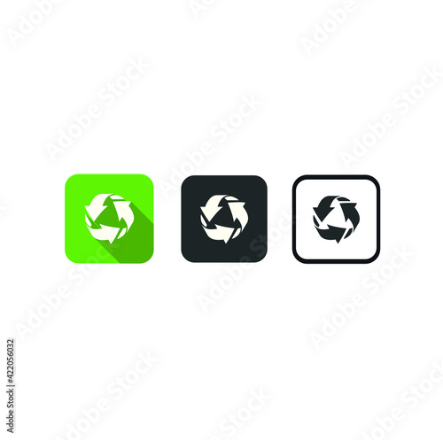 Recycle arrow symbol icons for displaying recycle information