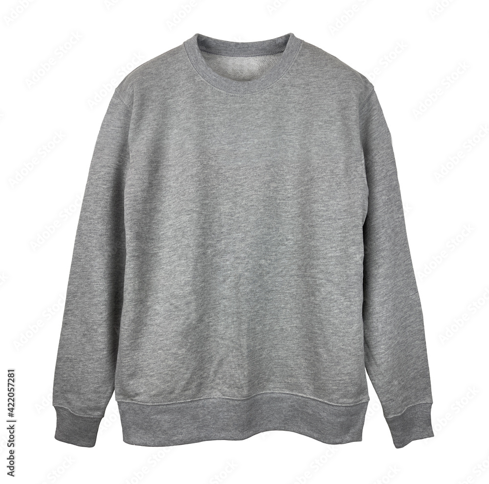 Fototapeta premium Blank sweatshirt color grey template front view on white background