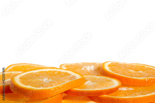 Orange slices  foreground isolated on white